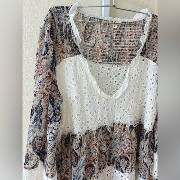 POL Wandering in the Woods Paisley Tunic Dress - Size L - Picture 6 of 9